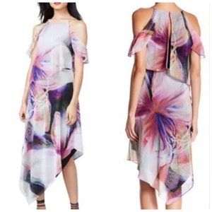 NWOT RACHEL Rachel Roy Floral Printed Cold Shoulder Dress